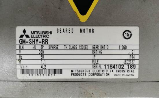  三菱减速机型号GM-SHY-RR-0.4KW-4P-1/3...