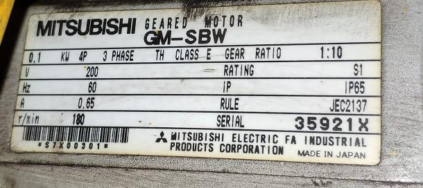 三菱减速机型号GM-SBW-0.1KW-4P-1/10
