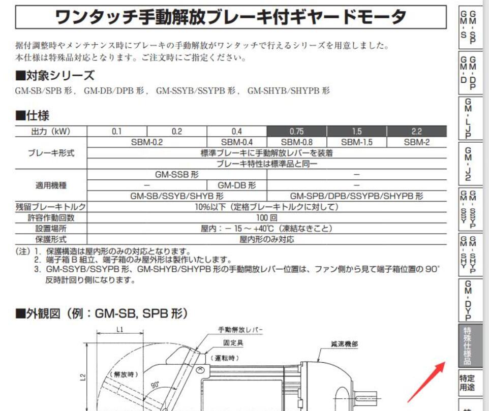 三菱减速机GM-SPB-0.75KW-1/60-380V-带...