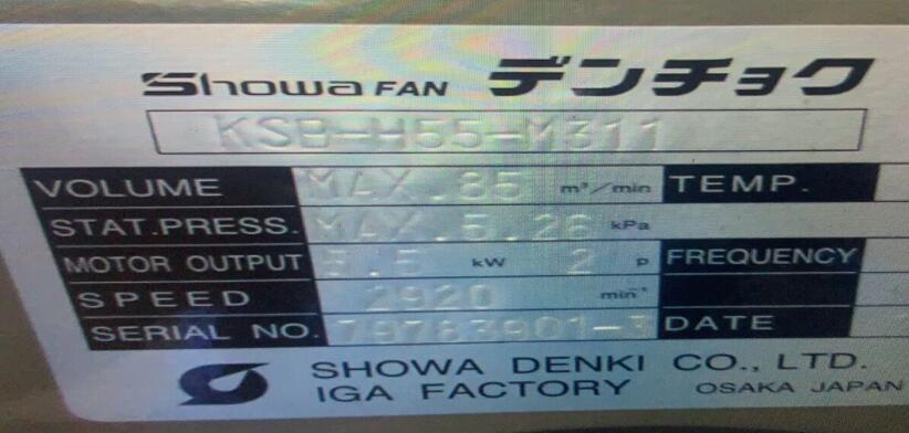 日本SHOWA-DENKI昭和风机型号KSB-H55-M31...
