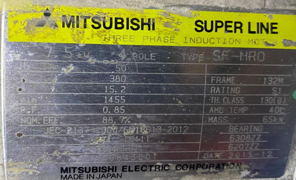 三菱电机型号SF-PRO 7.5KW/380V.50HZ/4...