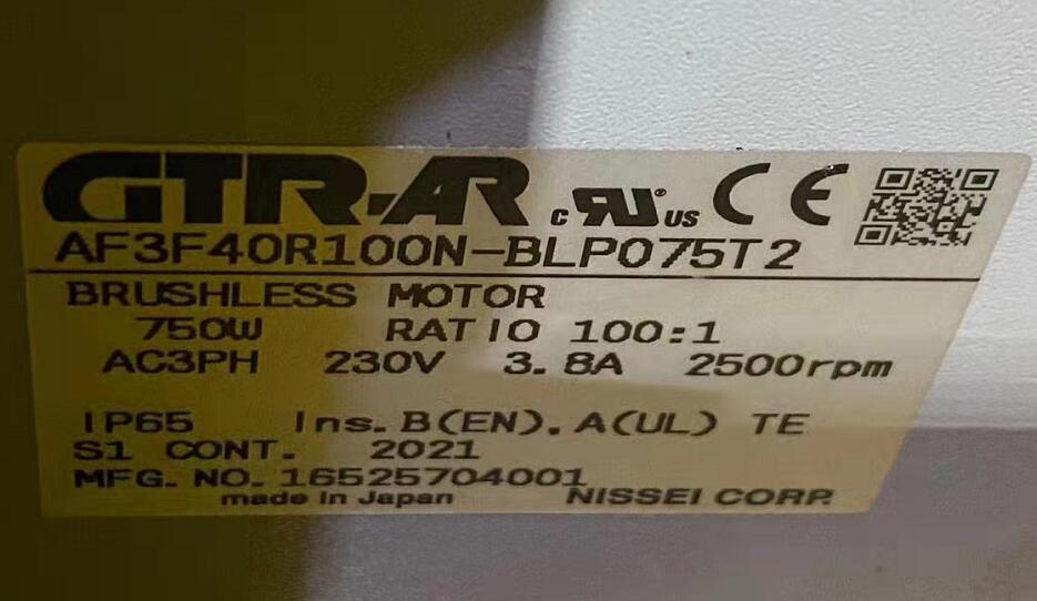 日本日精减速电机型号：AF3F40R100N-BLP075T...