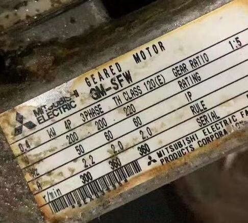 三菱减速机型号： GM-SFW-0.4KW-1/5-200V...