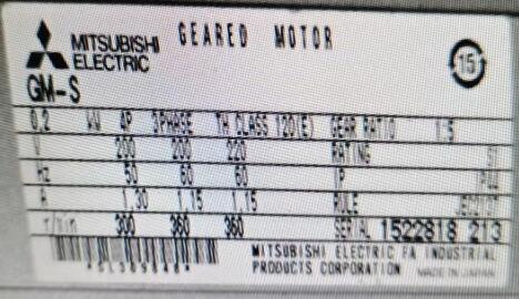 日本进口三菱齿轮减速机型号：GM-S-0.2KW-1/5-2...