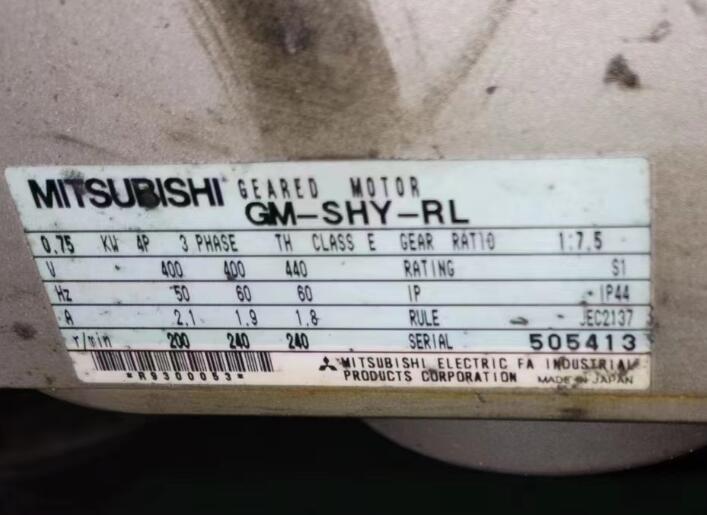 日本三菱齿轮减速电机型号：GM-SHYP-RR-0.75KW...