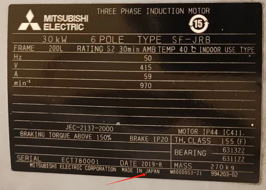三菱电机 型号：SF-JRB-30KW-6P-415V2.png